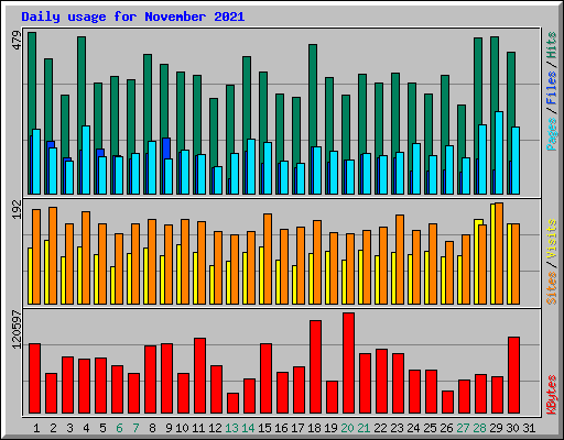 Daily usage for November 2021