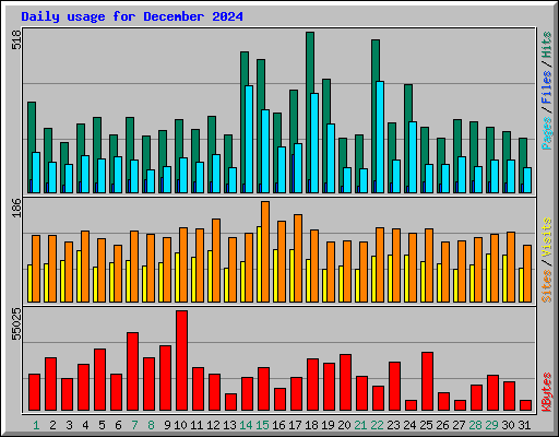 Daily usage for December 2024