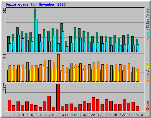 Daily usage for November 2025