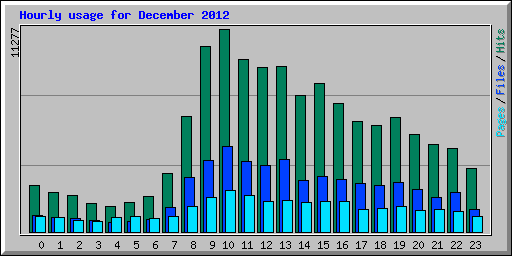 Hourly usage for December 2012