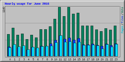 Hourly usage for June 2016