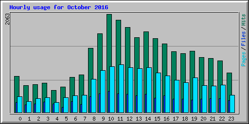 Hourly usage for October 2016