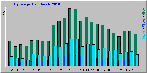 Hourly usage for March 2019