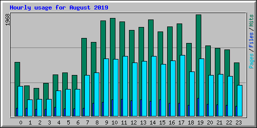 Hourly usage for August 2019
