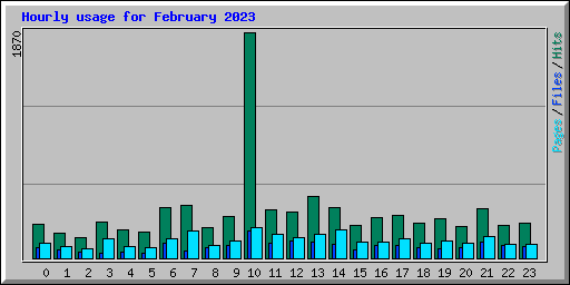Hourly usage for February 2023