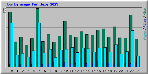 Hourly usage for July 2025